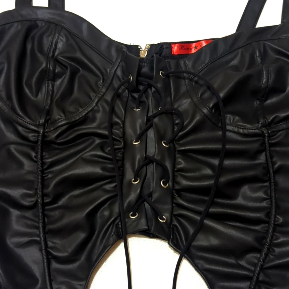 Roma Concept | Cropped Bustier | Lingerie Top | Y2K | Edgy | Goth | Grommet Top
